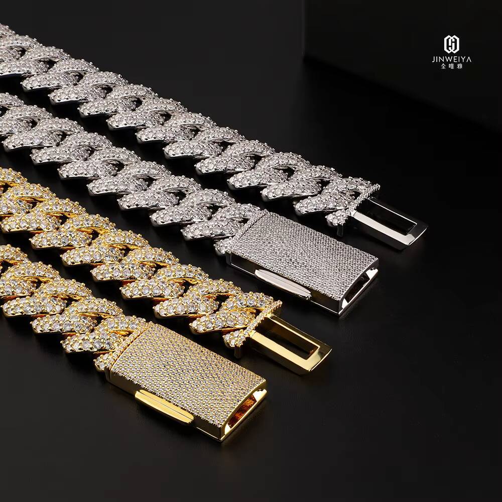 Fine Jewelry Hip Hop Iced Out Vvs Moissanite Miami Cuban Link Chain Necklace for Men