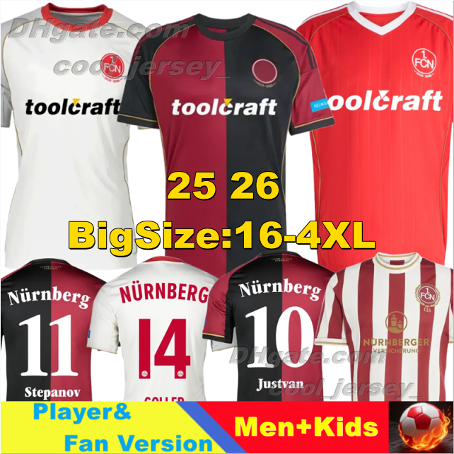 XXXL 4XL 125th anniversary Nurnberg FC TZIMAS Soccer Jerseys 2025 2026 EMRELI GOLLER Football Shirts ANTISTE JUSTVAN Women Men Uniforms kids kits socks full sets