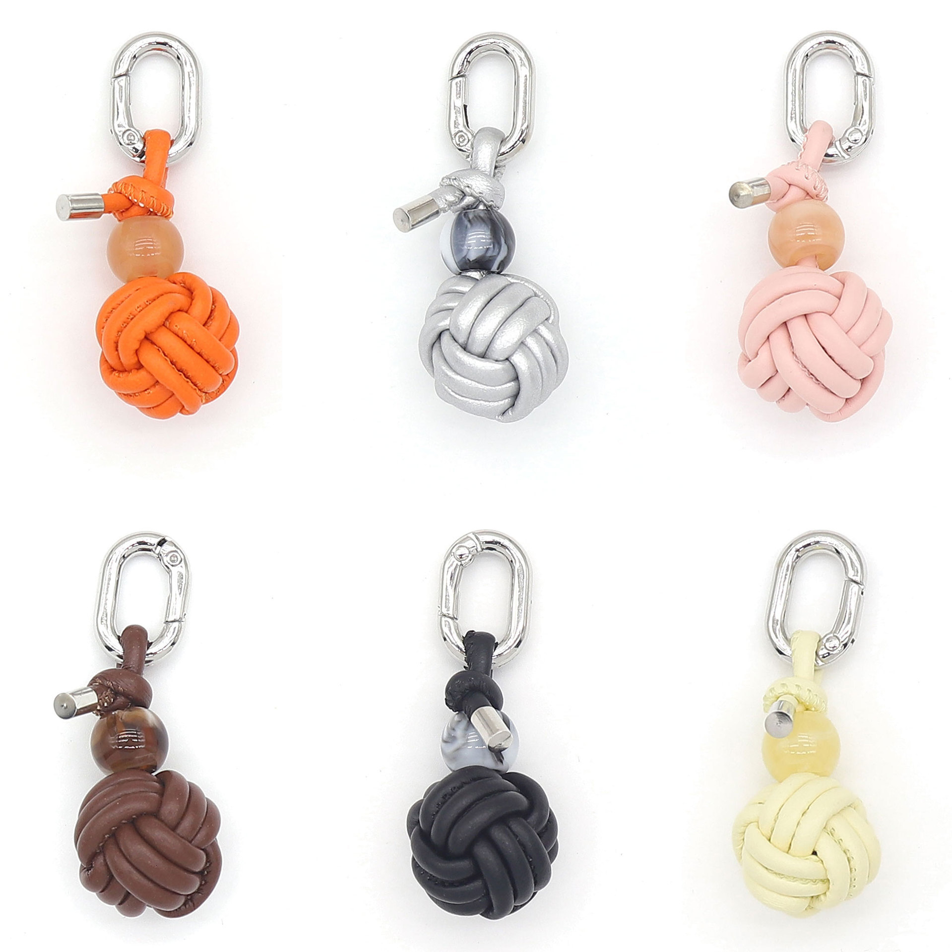 Keychain Series Handmade Woven PU Ball Keychains - DIY Bag, Shoe, and Hanging Accessories Z260130