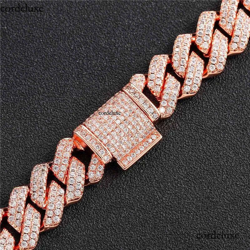 necklace moissanite chain Iced Out Cuban Chain 13MM Micro Paved CZ Stone Fashion Hip Hop Jewelry For Men Women Gift eb