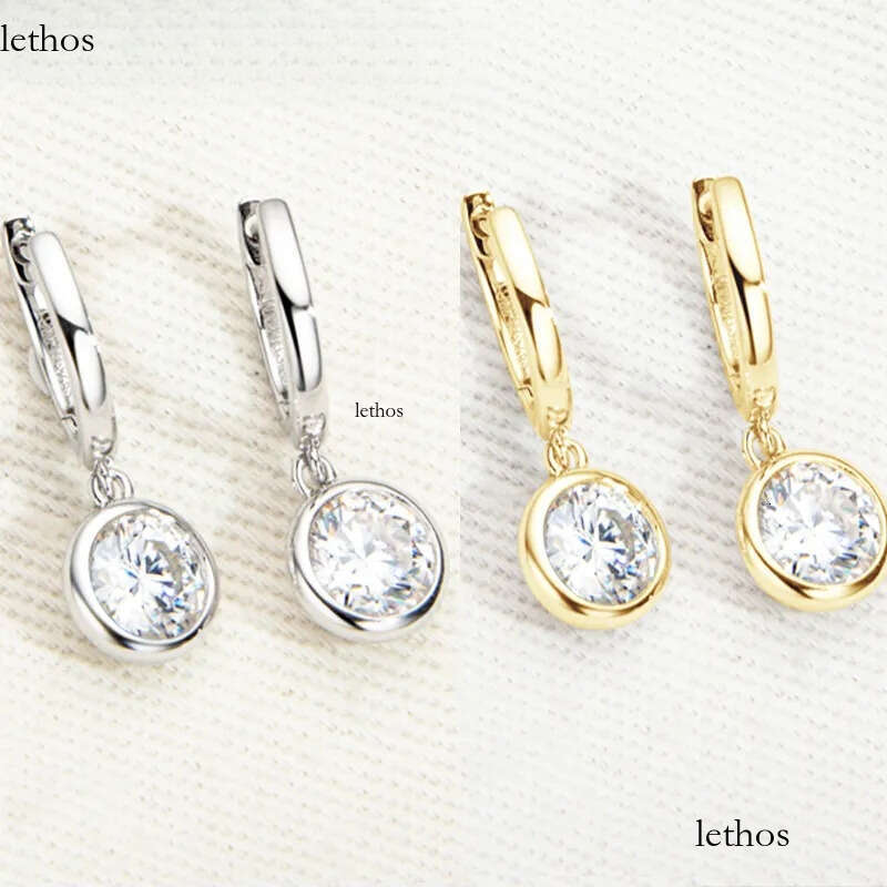 DJMAX 1CT for Women Top Original Sterling Sier Lady's Moissanite Dia Hoop Earrings New 2023 4c