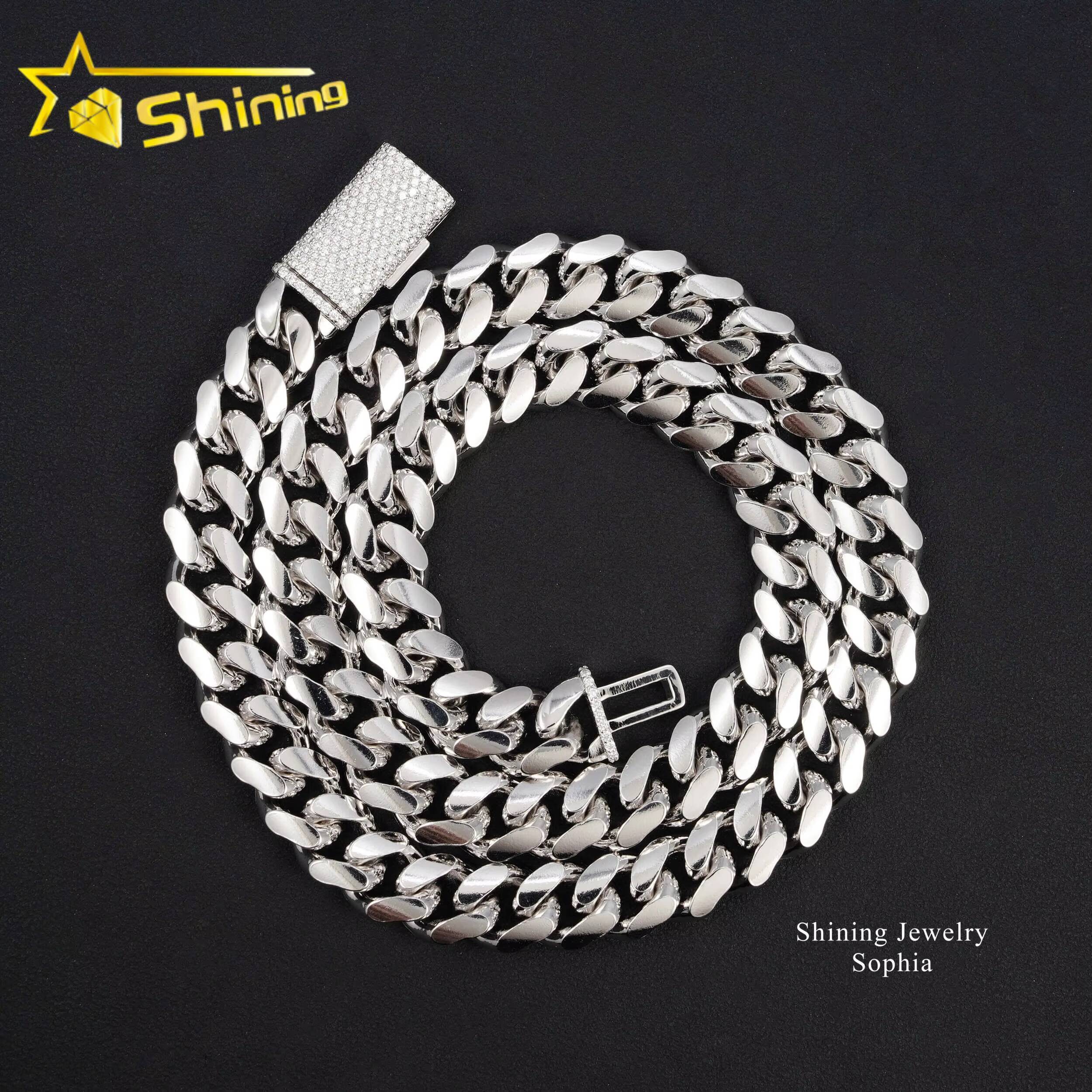 IGI Certified Customized Trend Iced Out Clasp Lab Grown Diamond Necklace Hip Hop Sterling Silver 12MM Miami Cuban Link Chain