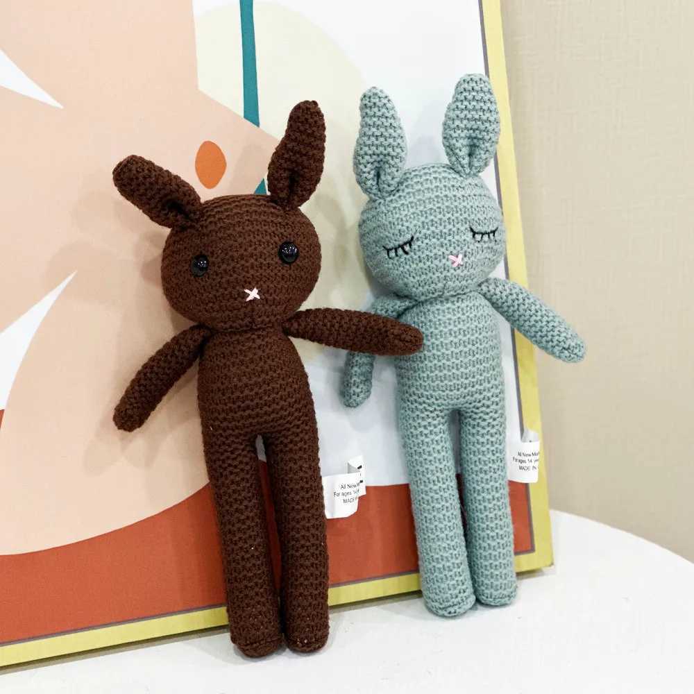 Handmade Knitted Rabbit Doll Baby Soothing Toy Mini Kawaii Cuddle Doll For Newborn Early Educational Toy Baby Educational Toy C250925