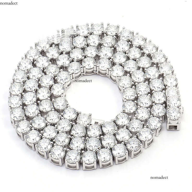 Fine Jewelry Moissanite Tennis Link sier Necklace 2mm 3mm 4mm 5mm 6mm GRA Authentication Dia Hiphop Style Bracelet
