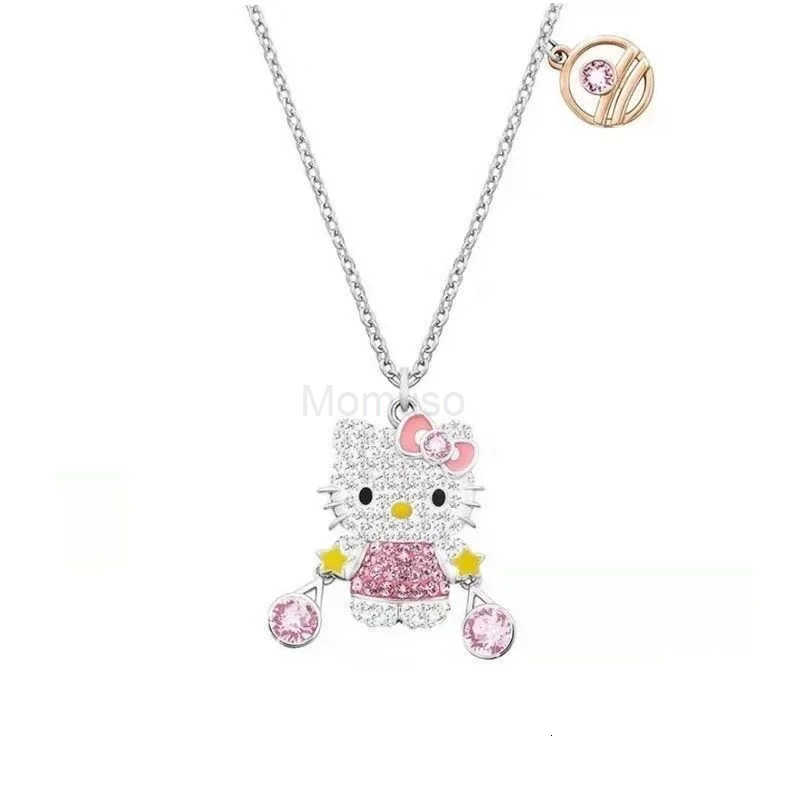 Sanrio Hello Kitty Necklace Anime Sanrio Cat Twelve Zodiac Diamond Pendant Sweater Chain Clavicle Chain Couple Jewelry Gift for Girls L250925