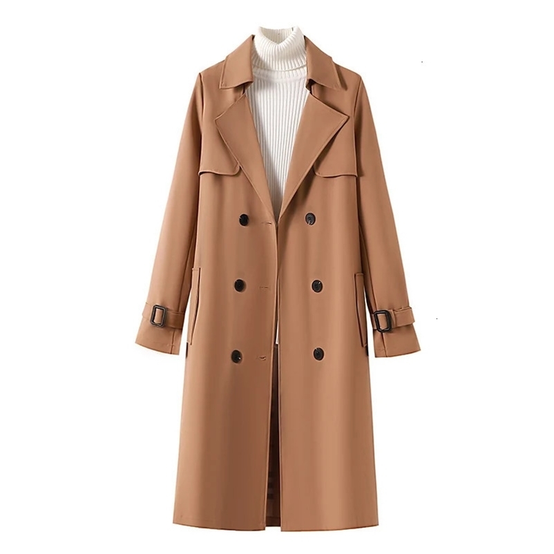 Trench Coat for Women Fashion Winter Clothes Women Long Coats and Jackets Women Belt Double Breasted Trench Coat Women Clothing 240716