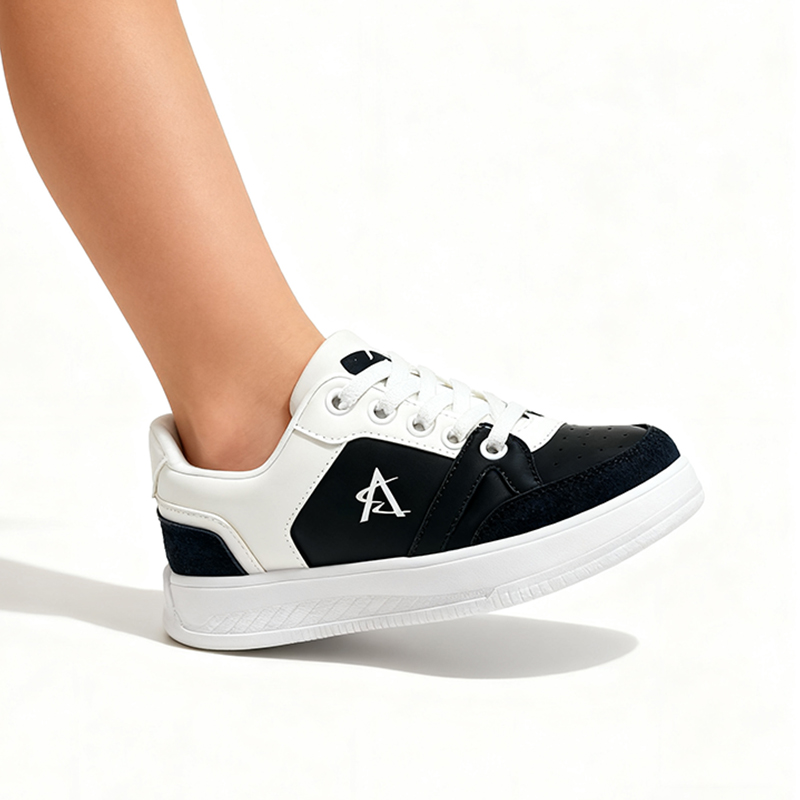 Casual Shoes Kids' Retro - Style Color - Block Casual Sneakers - Brown & Black Suede & Leather Mix, Lace - Up Design