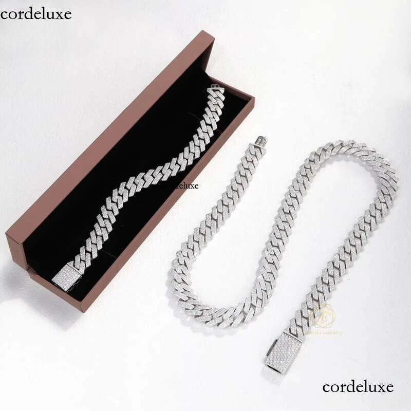 Wholesale 15mm 3rows Vvs Moissanite Link Bracelet Men S Fast Delivery Hip Hop Style Iced Out Dia Cuban Chain 01