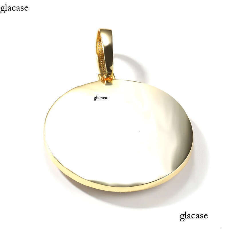 Hip Hop A-Z Letters Large Disc Pendant Necklace Full Zircons Mens Jewelry Gift