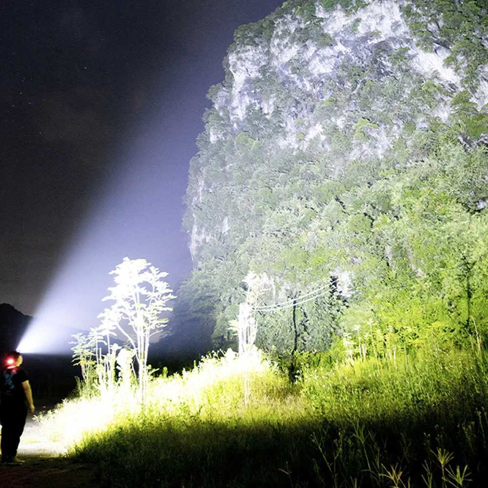 High Power XHP360 Headlamp LED Flashlights 36core Wick Telescopic Zoom Fishing Light Lamp For Camping J250925