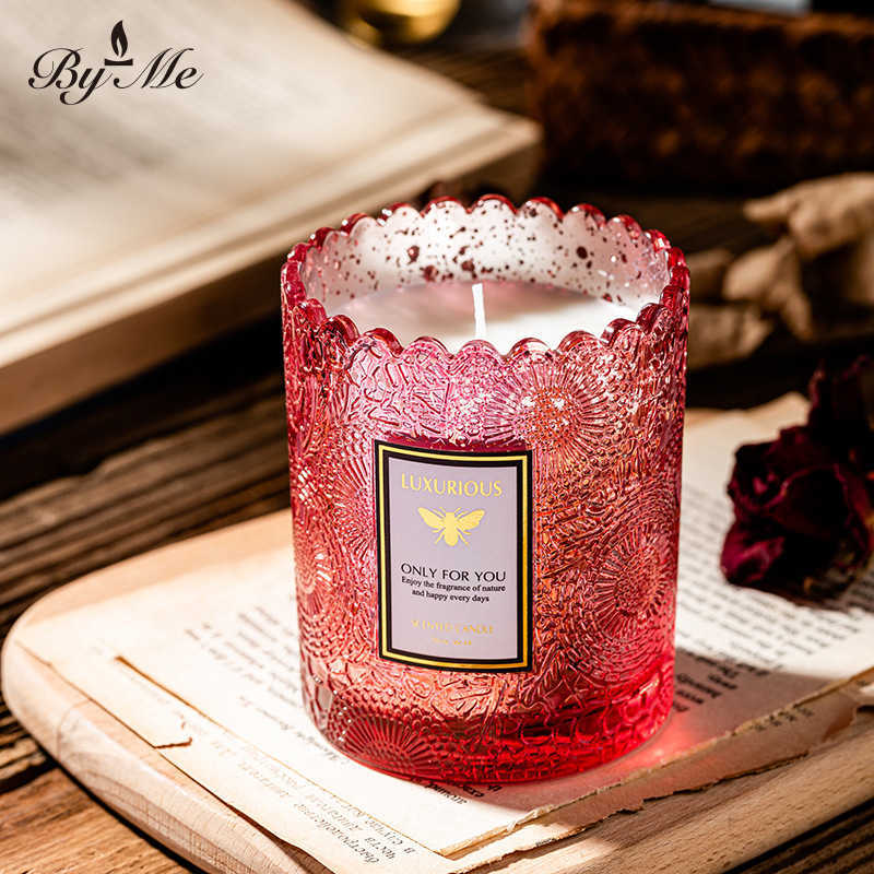 Electroplated color lace-edge relief starry sky cup scented candle with fragrance oil for bedroom non-smoking candle X250203