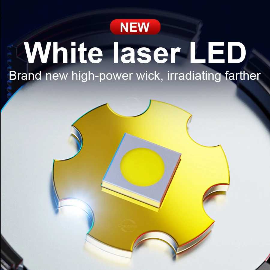 100000LM High Power LED Headlamp Alloy 5200mAh Work 12 Hours Headlight Rechargeable Head Lantern Work Fishing Front LED Head J250925