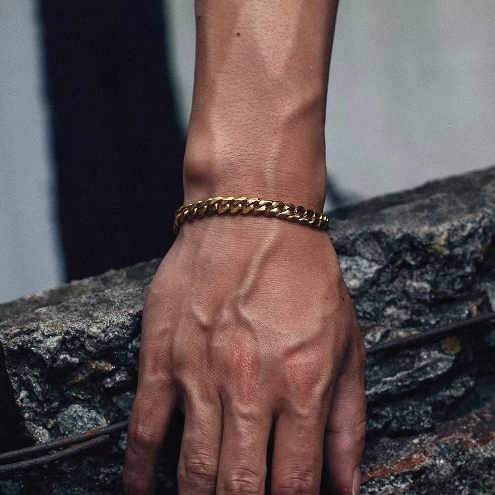 New Arrival Hip Hop Jewelry Luxury 3mm11mm Gold Plated Sterling SilverLobster Clasp Miami Cuban Link Chain Bracelet for Men