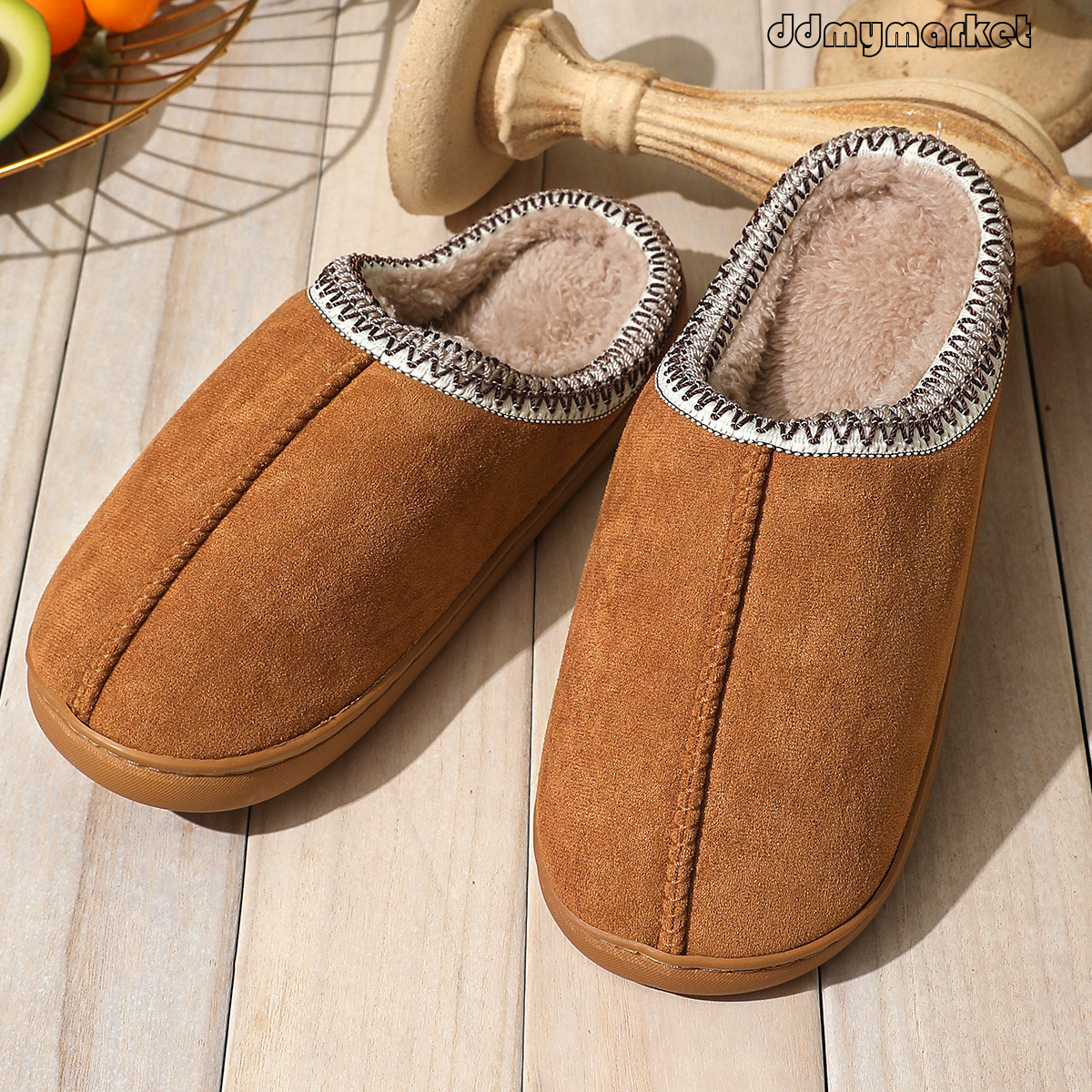 Warm Non-Slip Thick-Soled Cotton Women's Furry Slippers for Winter ddmymarket
