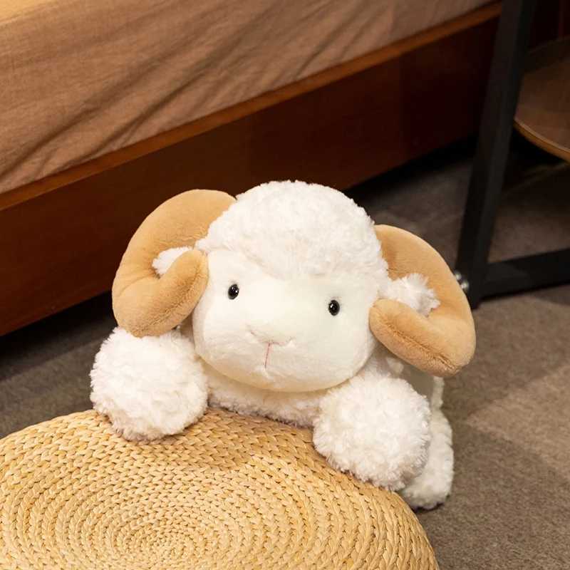 Premium Cozy Lie Prone Goat Cow Plush Toy 2350CM Soft Fluffy Cartoon Sheep Cattle Doll Lovely Kids Appease Gift C250925