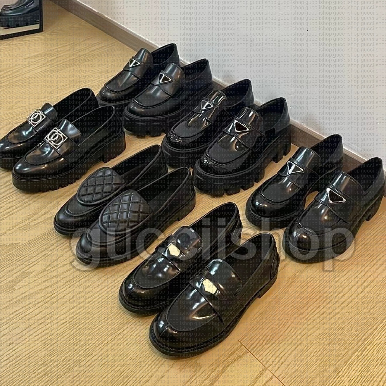 Women Designer Loafers Monolith Loafers Leather Brushed Women Slip On Luxury Brushes Ladies Loafers Genuine Leather Chunky Platform Classic Wedding Shoes