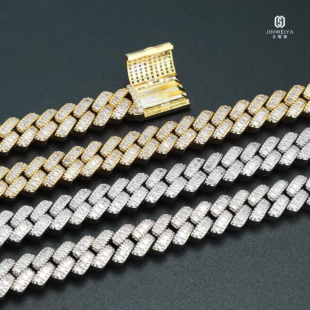 Customized Trendizable Hip Hop Streetwear Necklace GoldSilver and Rhodium Plated S925 Silver Cuban Rope Chain for Gift OEM New Arrival