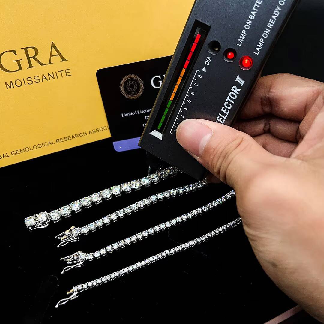 Hip Hop Iced Out VVS 925 Silver 4mm nches Moissanite Diamond Tennis Chain Men Women Necklace