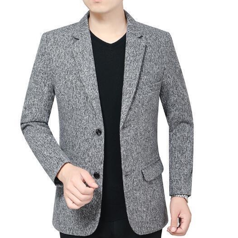 Men's Suits Blazers Men's casual slim fitting suit jacket long sleeved cotton jacket 230406