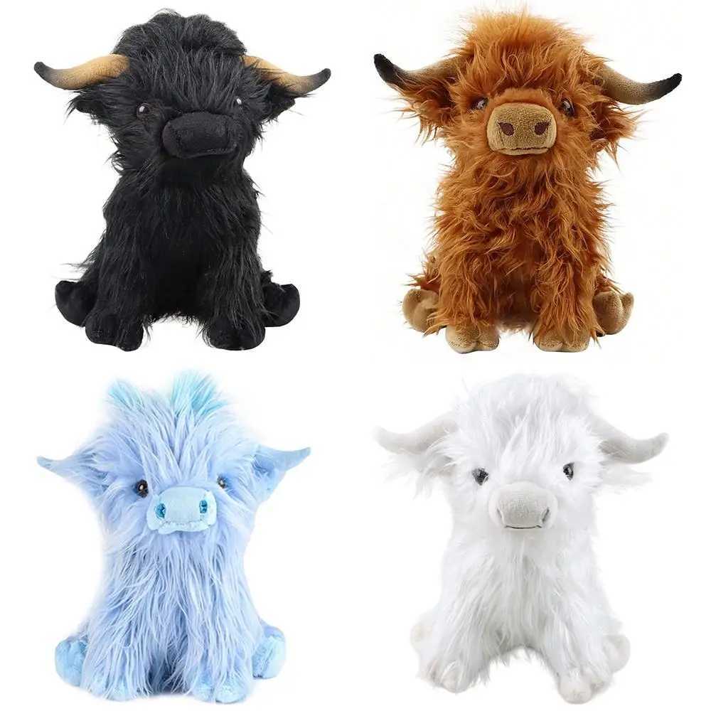27cm Cute Highland Cow Plush Toys Stuffed Animal Toy Dolls Simulation Long Hair Cow Plush for Kids Birthday Gift Home Decoration C250925
