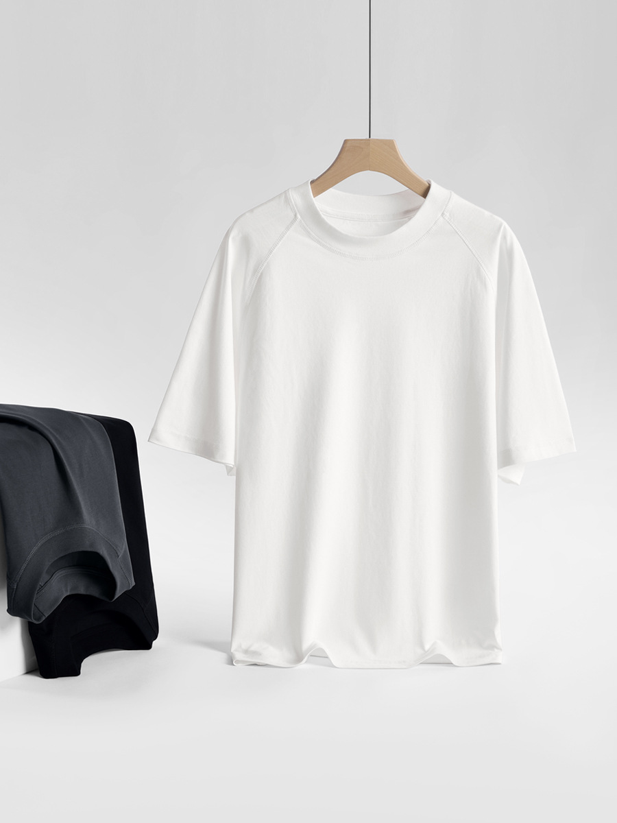 High-Quality 230g Cool-Touch T-Shirt for Men - Summer Ice-Feel Cotton, Breathable Casual Tees, Crew Neck & Unisex Short-Sleeve -67C