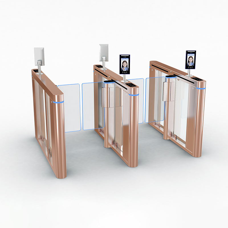 Intelligent Single/Dual-Channel Speed Gate for Pedestrian Access Control System - Baked Paint & Electroplated Stainless Steel Technology Turnstile-NO0