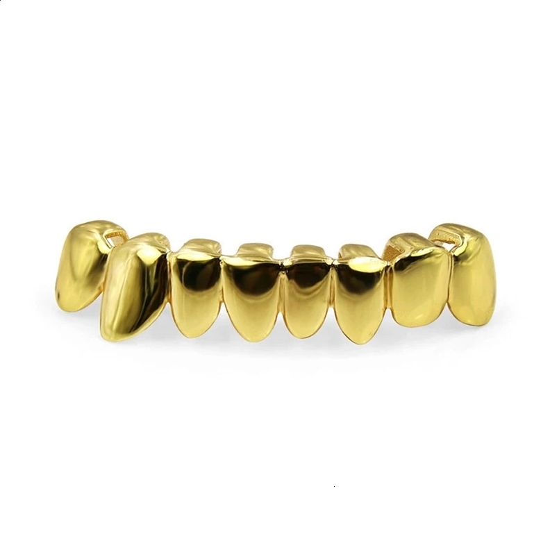 Irregular 8 Teeth Set For Unisex TMouth Gold Color Teeth Grills Tooth Caps Removable Dental Fashion Jewelry 250427