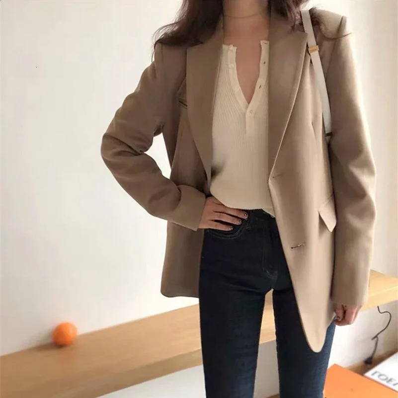 Trailblazer Spring/Summer Womens Solid Casual Pocket Long Sleeve Work Coat Office Coat British Style Spring Jacket 250427