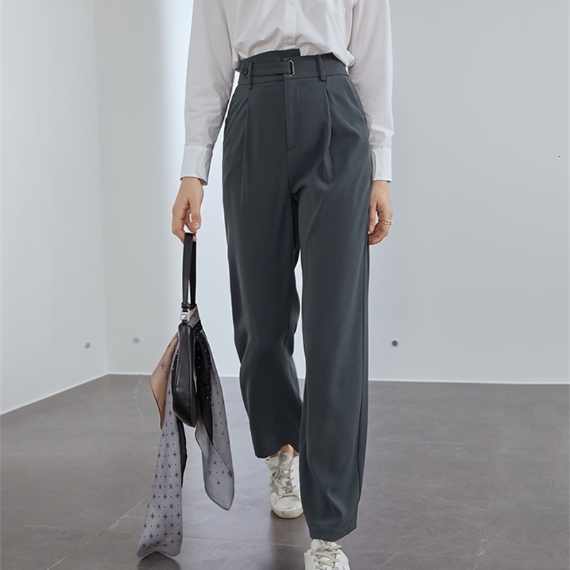 Women's Pants Capris FSLE Office Lady Mopping Pants Women Summer Straight Loose Casual Suit Pants High Waist Drape Wide Leg Trousers 230413