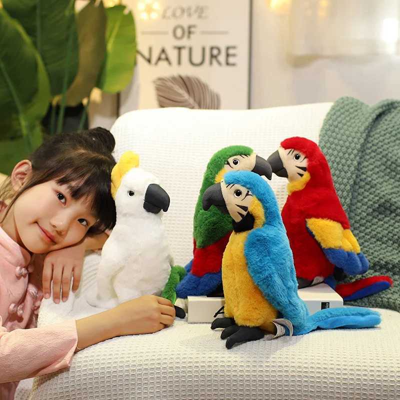 25CM Lifelike Bright Colorful Parrot Plush Toys Soft Simulation Wild Animals Stuffed Bird Doll Children Kids Gift Home Decor C250925