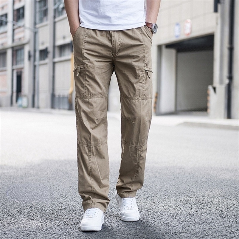 Men's Pants Large size 6XL men's freight men's straight leg work pants men's cotton casual loose spring/summer loose men's mu