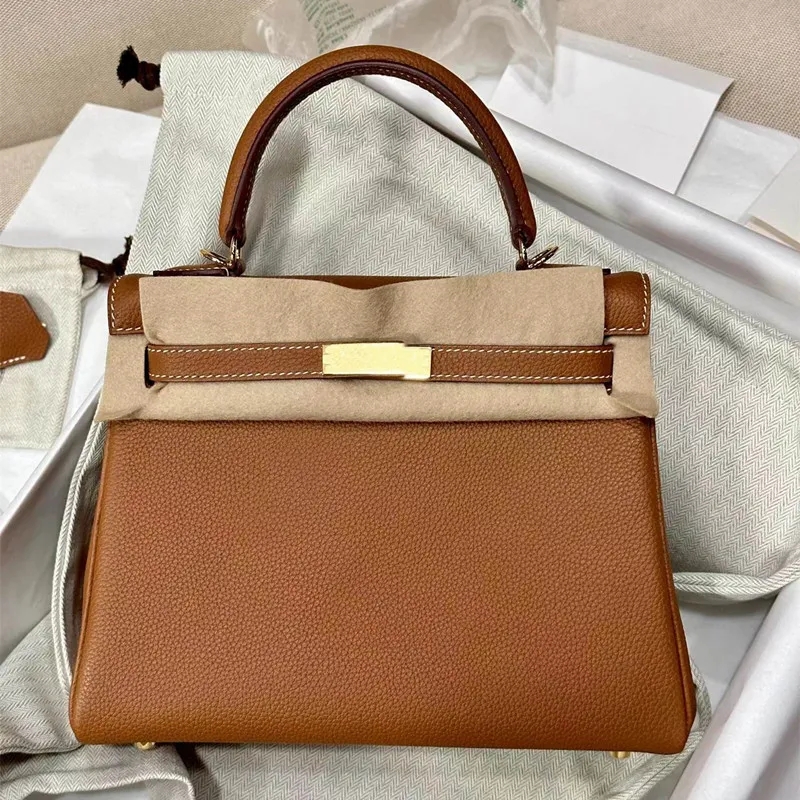 12A designer crossbody bag Golden classic leather high-quality 25/28 cm black handbag genuine leather handcrafted pocket strap gift box Handmade wax thread sewing