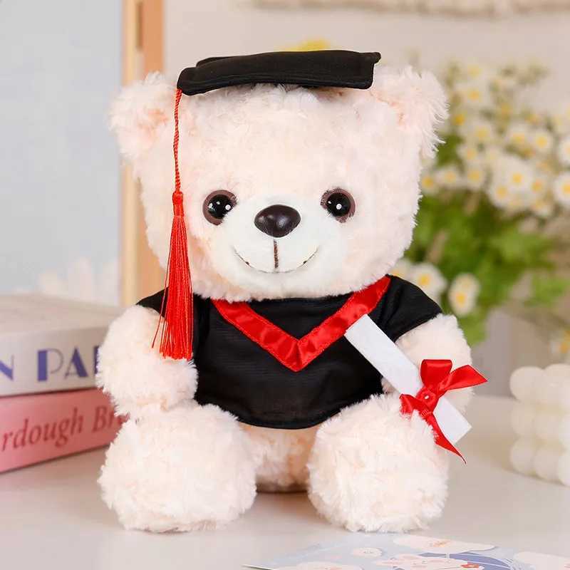 25cm Graduation DrBear Plush Toy Cute Christmas Hat Teddy Bear Soft Doll Boys Girls Students Graduation Gift C250925