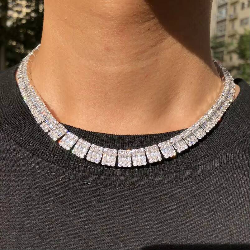 Urban Jewelry Hip Hop Mens Necklace Bling Gold Diamond Tennis Chain