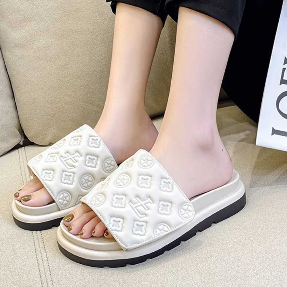 Magic Tape Flat Slippers Women Summer Luxury Shoes Brand Platform Sandals Ladies Height Increase Flats Slides Women SlippersXJ250925