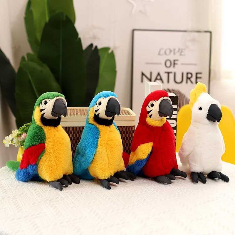 25cm Lifelike Parrot Plush Toy Simulation Macaw Doll Cartoon Stuffed Bird Animal Plush Doll Birthday Gift for Kids Home Decor C250925