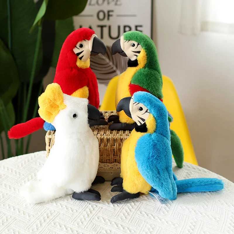 25cm Lifelike Parrot Plush Toy Simulation Macaw Doll Cartoon Stuffed Bird Animal Plush Doll Birthday Gift for Kids Home Decor C250925
