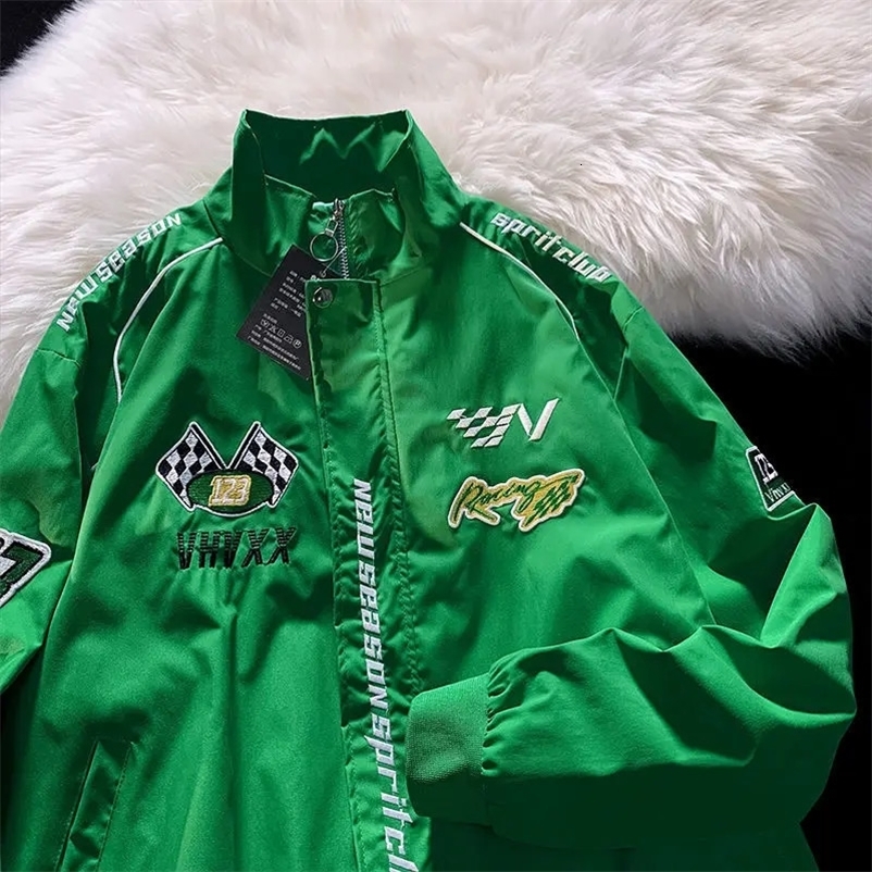 American Vintage Green Baseball Cyber Y2k Basic Jacket Spring Clothes for Techwear Loose BF Women Clothing Men Winter Outerwear 240911