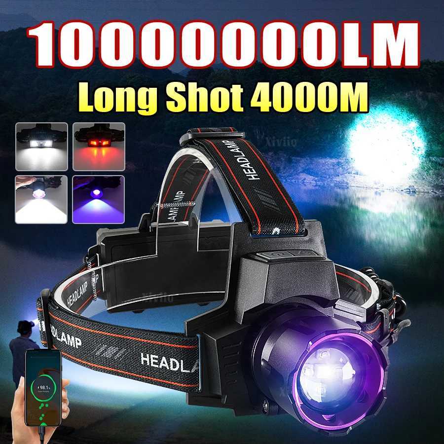 10000000LM Powerful Headlight Rechargeable LED Front Lamp With COB Light Fishing Head Torch Waterproof Outdoor Camping Headlamp J250925