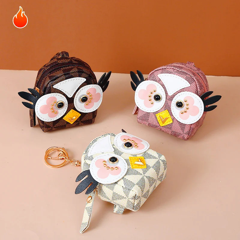 Cute Leather Owl Change Wallet Mini Decorative Hanging Bag Earphone Storage Bag Mini Cute 250923