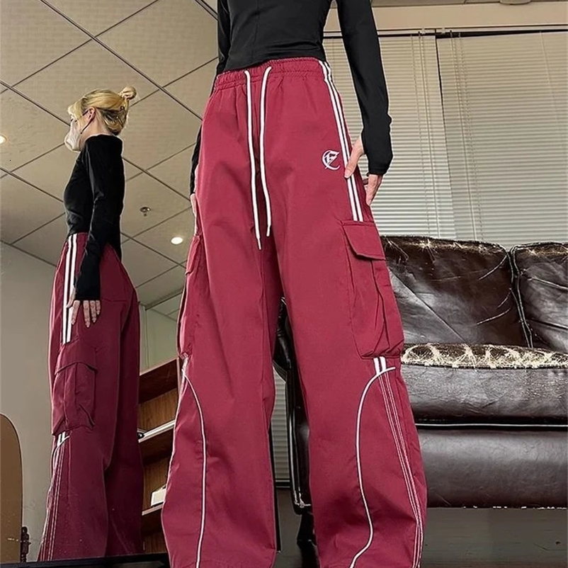 Zoki Hip Hop Vintage Y2K Commodity Pants Womens Autumn Street Clothing American Straight Trousers Bf Extra Large Loose Harajuku Casual Pants 240925