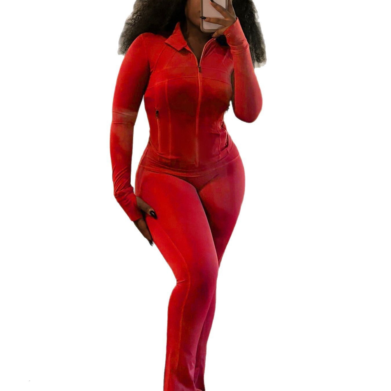 2025 Spring Summer New Sports and casual Women's Sexy Tight Long Sleeve Horn Two-piece Set