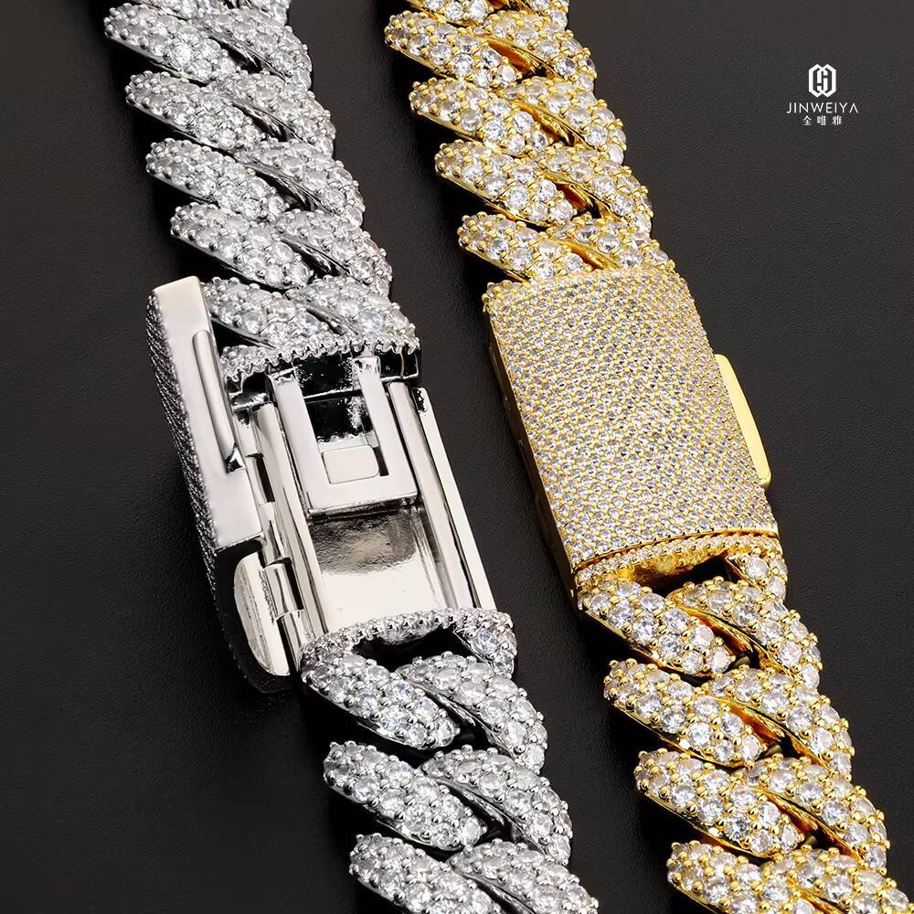 Fine Jewelry Hip Hop Iced Out Vvs Moissanite Miami Cuban Link Chain Necklace for Men