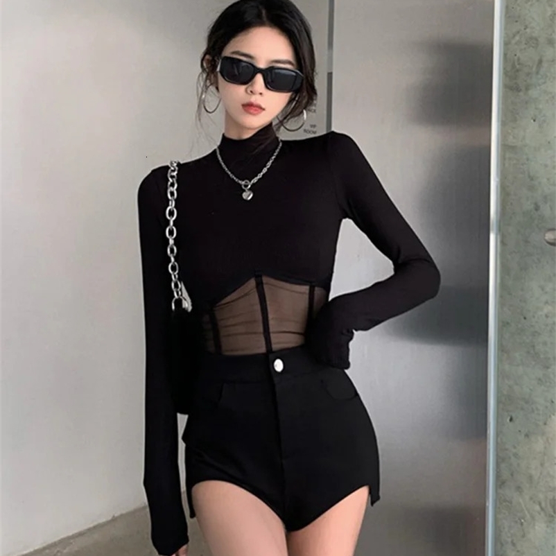 Summer Women T Shirt Woman Clothes Long Sleeve Tops Spring Black Slim Tshirt Female Crop Top Tee Sexy Skinny Y2k 240716