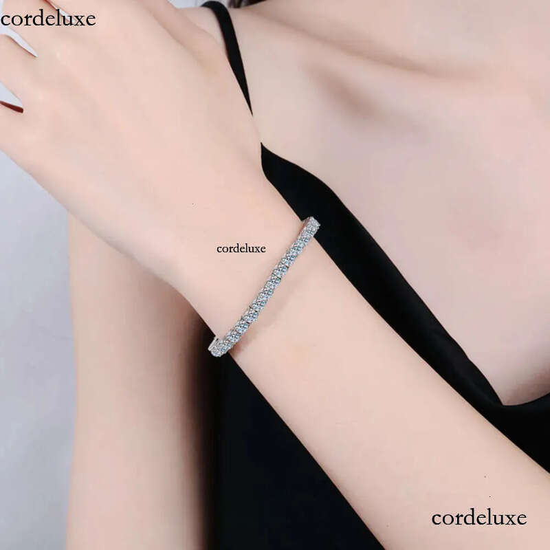 2mm-5mm VVS Dia for Womens Sterg Sier Lab Grown Moissanite Tennis Bracelet ea