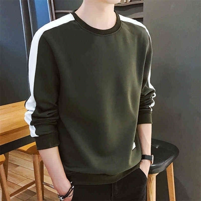 Men's Hoodies Long Sleeve Sweatshirt Winter Solid Color Army Green Sweatshirt Streetwear Slim Hoodies Men M-4XL Big Size 211106