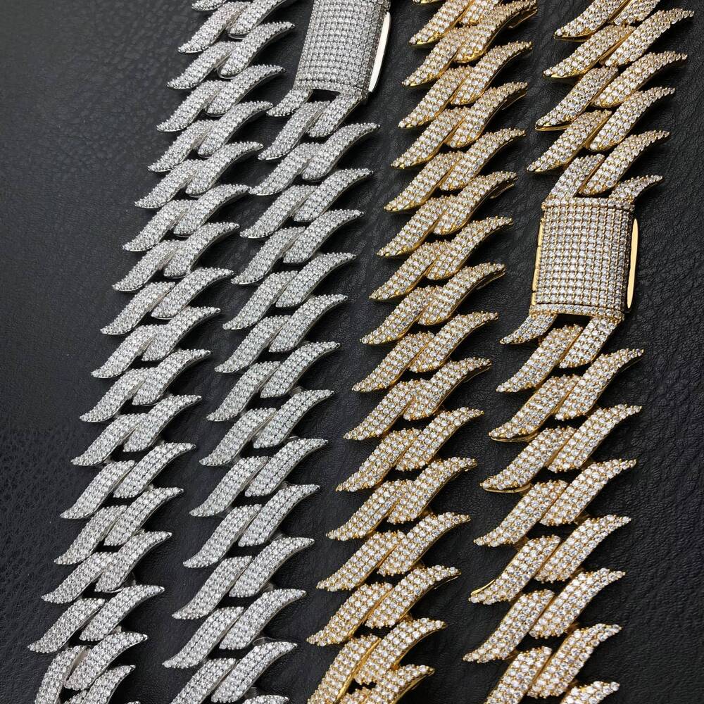 Hip Hop Jewelry Iced Out Cuban Link Chain Necklace Men