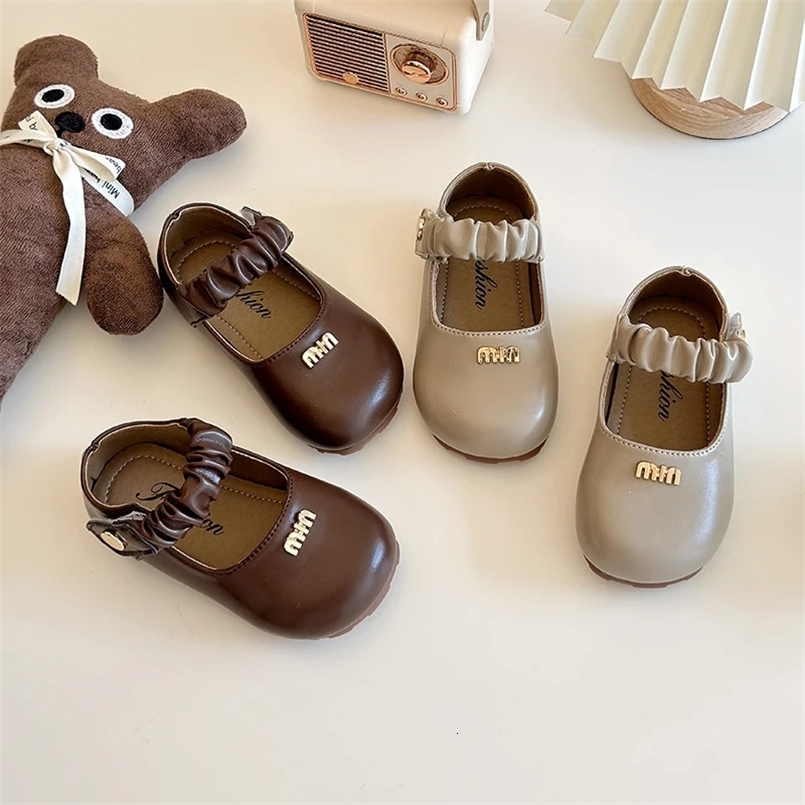 Girls Leather Shoes Spring Autumn Soft Sole Small Girls Princess Single Shoes Childrens Performance Shoes 250219