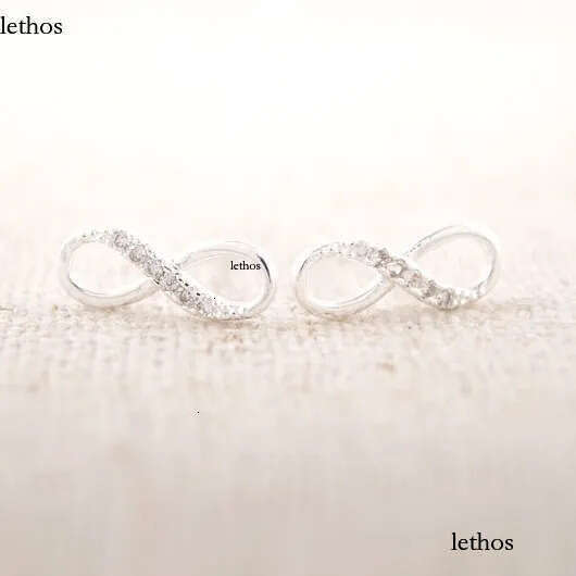 10 pairs - S036 small stud lovely simple infinite lucky Numbers figure 8 eight bolt earrings women holiday best g 1e