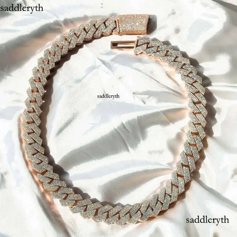 Necklaces Men Pendant Kibo Custom Hip Hop Necklace Jewelry Vvs Sterg Sier Def 20mm Dia Moissanite 14k Rose Plated Cuban k Chain
